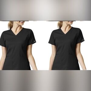 2 scrubs tops Black V-Neck Women's Top